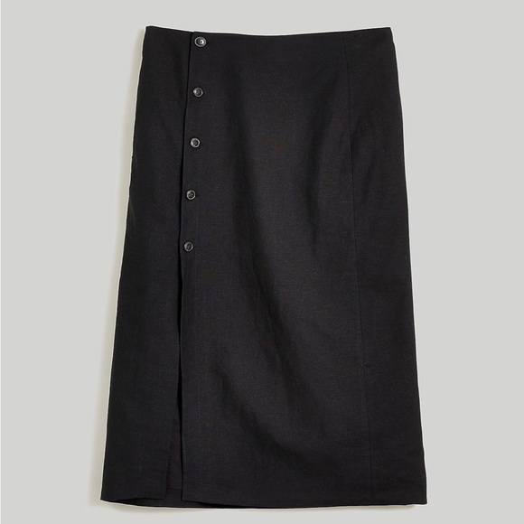 Madewell Linen Cotton Blend Wrap Midi Skirt - Picture 4 of 11
